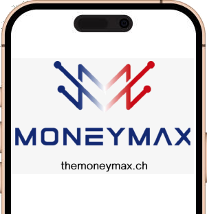 MoneyMax app splash screen on a smartphone